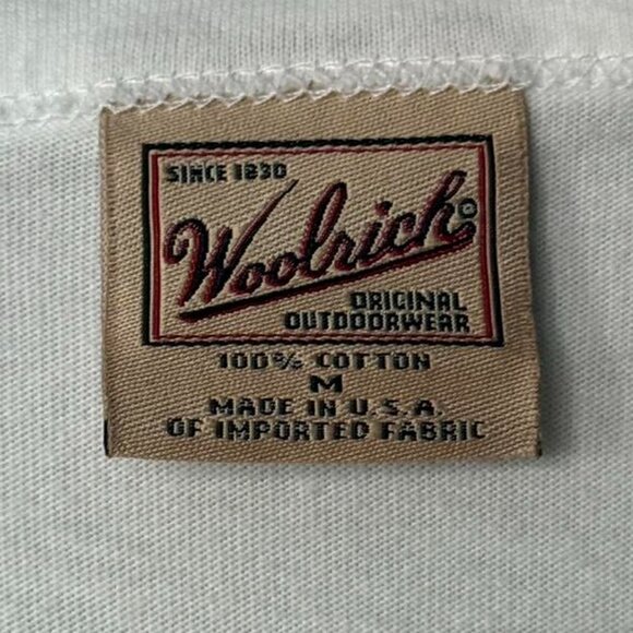 Vintage Woolrich Original Outdoorwear White Snap Scoop Neck Short Sleeve Tee - Picture 5 of 5